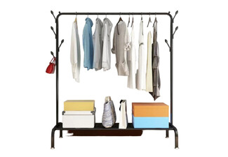 Seven-Hook Metal Garment Rack - Available in Two Sizes