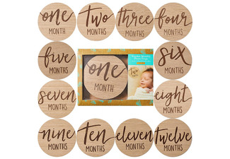 Six-Piece Kids Wooden Milestone Cards Set - Option for Two Sets