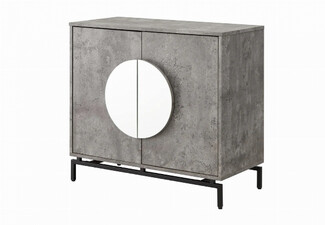 Two-Door Modern Lounge Cabinet with Wine Rack
