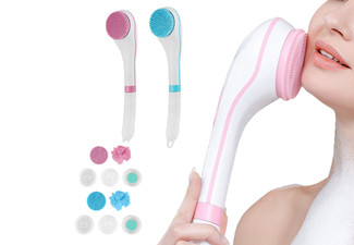 Electric Body Brush Set with Five Brush Head - Two Colours Available