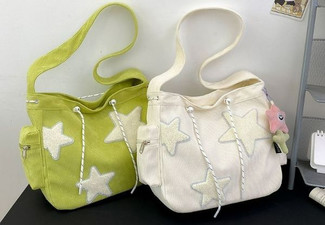 Star Pattern Corduroy Crossbody Bag - Four Colours Available