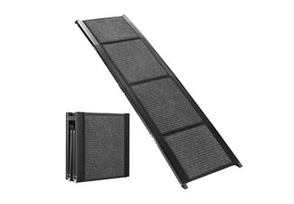 Petscene 160cm Folding Dog Ramp with Non-slip Rug Surface