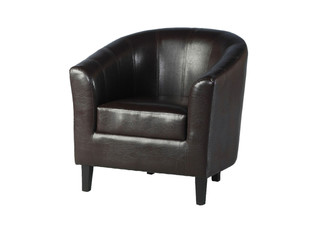Nora Brown PU Leather Tub Chair