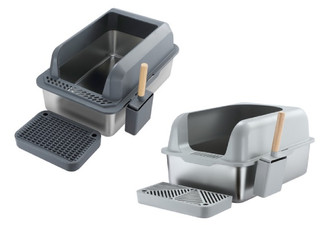 20L Stainless Steel XL Cat Litter Box with Filter Pedal - Two Colours Available