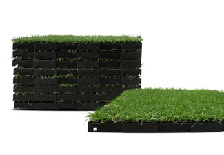 12-Piece 20mm Multi-Colours Artificial Grass Tiles