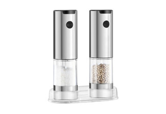 Two-Piece Automatic Kitchen Salt and Pepper Grinder Set