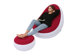 Inflatable Sofa Couch and Footrest Set - Three Colours Available