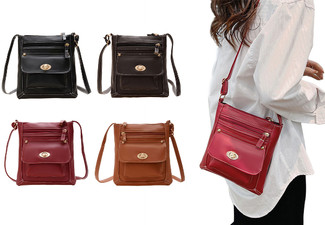 Womens Vintage PU Leather Shoulder Bag - Available in Four Colours & Option for Two