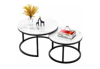 Space-Saving Round Coffee Nesting Table Set