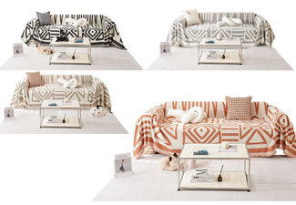 Boho Geometric Jacquard Couch Cover - Four Colours & Three Sizes Available