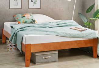 Hartland Natural Solid Wood Bed Base - Four Sizes Available