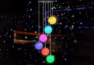 Solar-Powered LED Colour-Changing Wind Chime Light - Option for Two