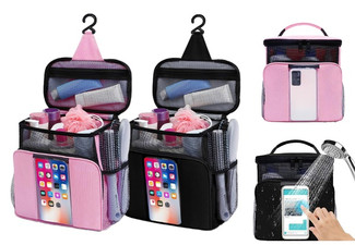 Water-Resistant Travel Hanging Toiletry Bag - Available in Two Colours & Option for Two-Pack