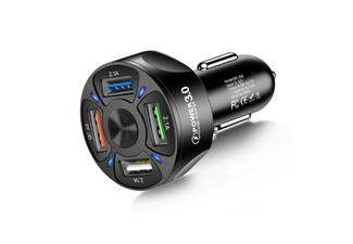 Smart Four-Port In-Car USB Fast Charger - Elsewhere Pricing $29.99