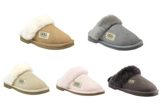 Comfort Me 'Wombat' Fur Trim UGG Scuffs - Five Colours & Eight Sizes Available