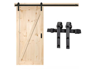 Heavy-Duty Sliding Barn Door Hardware Kit - Six Sizes Available