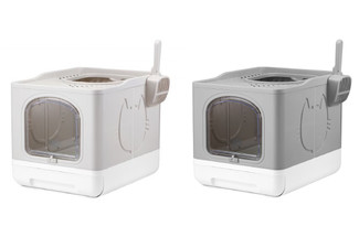 Collapsible Cat Litter Box with Removable Tray & Large Scoop - Two Colours Available