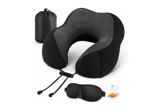 Travel Pillow with Eye Mask & Earplugs