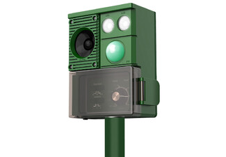 Solar Powered Ultrasonic Animal Repellent with LED Flashing Lights