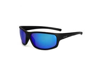 Men's Flexible Tpee Matte Black & Blue Polarized Sunglasses