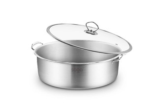 SOGA Stainless Steel 28cm Casserole Pot with Lid