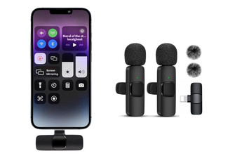 Wireless Video Audio Recording Lavalier Mic Compatible with IOS Device - Option for Two-Set