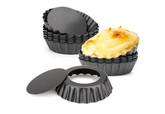 12-Piece Egg Tart Mould with Removable Bottom