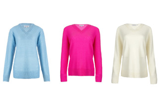 Knitwear World V-Neck Pullover Knit - Available in Three Colours & Four Sizes