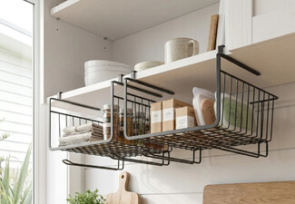 Two-Piece Kitchen Under-Shelf Storage Wire Rack Organiser