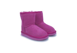 Ugg Roughland Kids Water-Resistant Short Suede Classic Sheepskin Boots - Available in Two Colours & Six Sizes