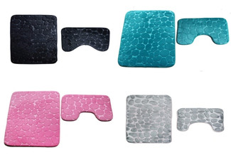 Non-Slip Pebbles Bath Mat Set - Eight Colours Available