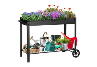 Raised Garden Bed Planter Box with Wheels
