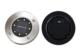 Four-Pack LED Solar Power Ground Lights - Two Colours Available & Option for 12-Pack