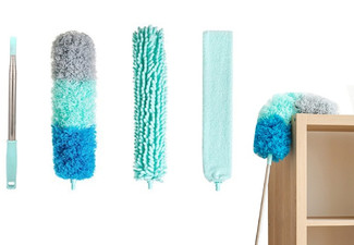 Three-Piece Bendable Microfibre Duster Brush with Extendable Pole