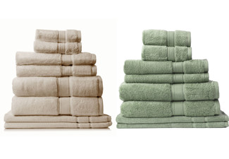 Eight-Piece Royal Comfort Zero Twist Towel Set - Six Colours Available