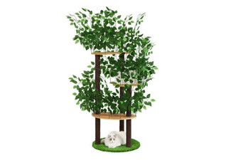 Petscene Cat Tree with Artificial Grass Leaves