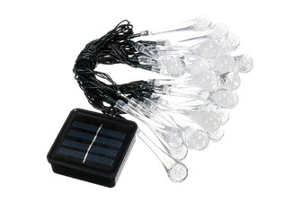 10m Water Drop LED Solar String Light - Two Colours Available & Option for Two-Pack