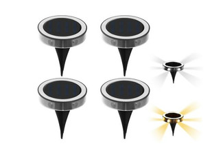 Four-Piece Solar Outdoor Ground Lights