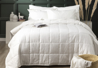 Willow 500TC Cotton Jacquard Comforter Incl. Pillow Shams Cover - Three Sizes Available