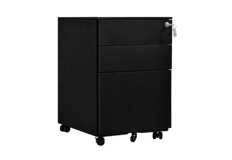 Three-Drawer Steel File Cabinet with Five Wheels - Two Colours Available