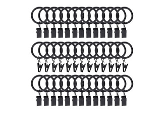 30-Piece Curtain Rings with Clips Hooks
