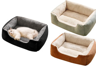 Rectangle Plush Pet Cat Dog Bed - Available in Three Colours