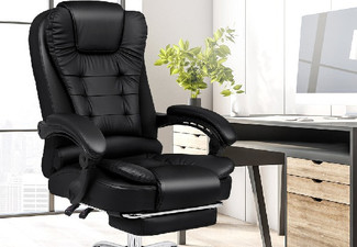 Leather Executive Office Chair with Footrest