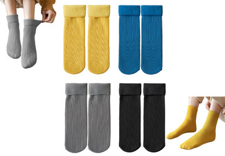 Three-Pair Women's Winter Socks Set - Available in Four Colours & Option for Two Sets