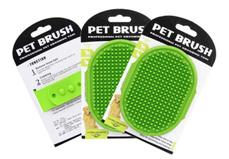 Three-Piece Pet Grooming Massage Brush - Available in Three Colours