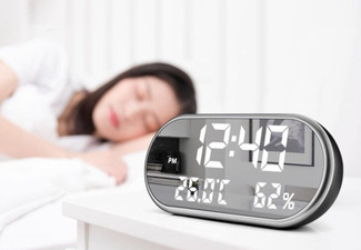 Digital LED Alarm Clock with Temperature & Humidity Display - Two Colours Available