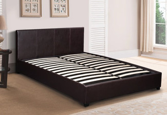 T Bass Bed Frame with PU Storage - Two Sizes Available