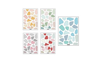 Six Sheets of Terrazzo Removable Wall Stickers - Five Designs Available