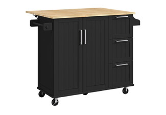 Kitchen Cart Island with Wood Top - Available in Two Colours