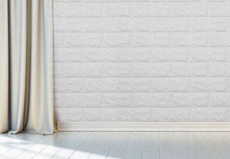 Two-Pack, 10MM thick Brick Panel Wallpaper Sticker Sheets - Options for Five or 10 Packs & Two Colours Available